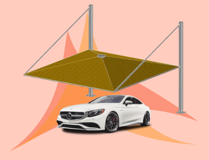Pyramid Top Support Car Parking Shades