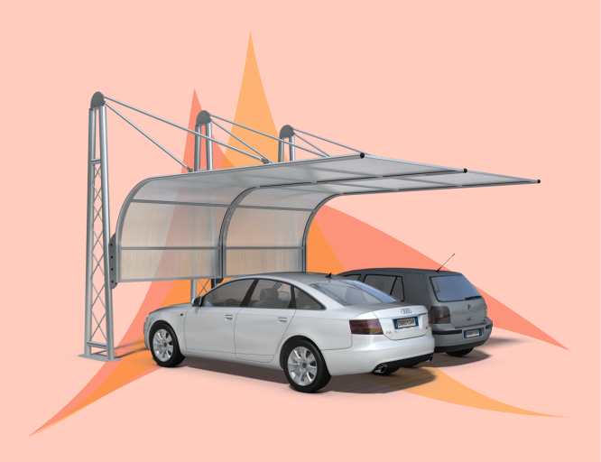 Strong Wall Mounted Truss Car Parking Shades