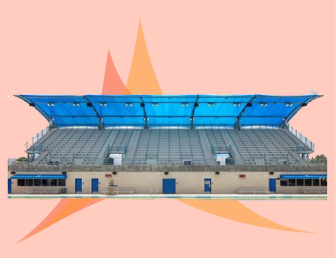 Square post Shape shades for Stadiums